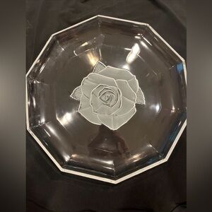 Vintage Mikasa Rose embossed clear platter 12”